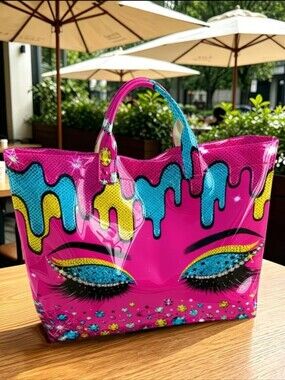 Womem Shoulder Cute Big Pop Art Eye Tote Bag